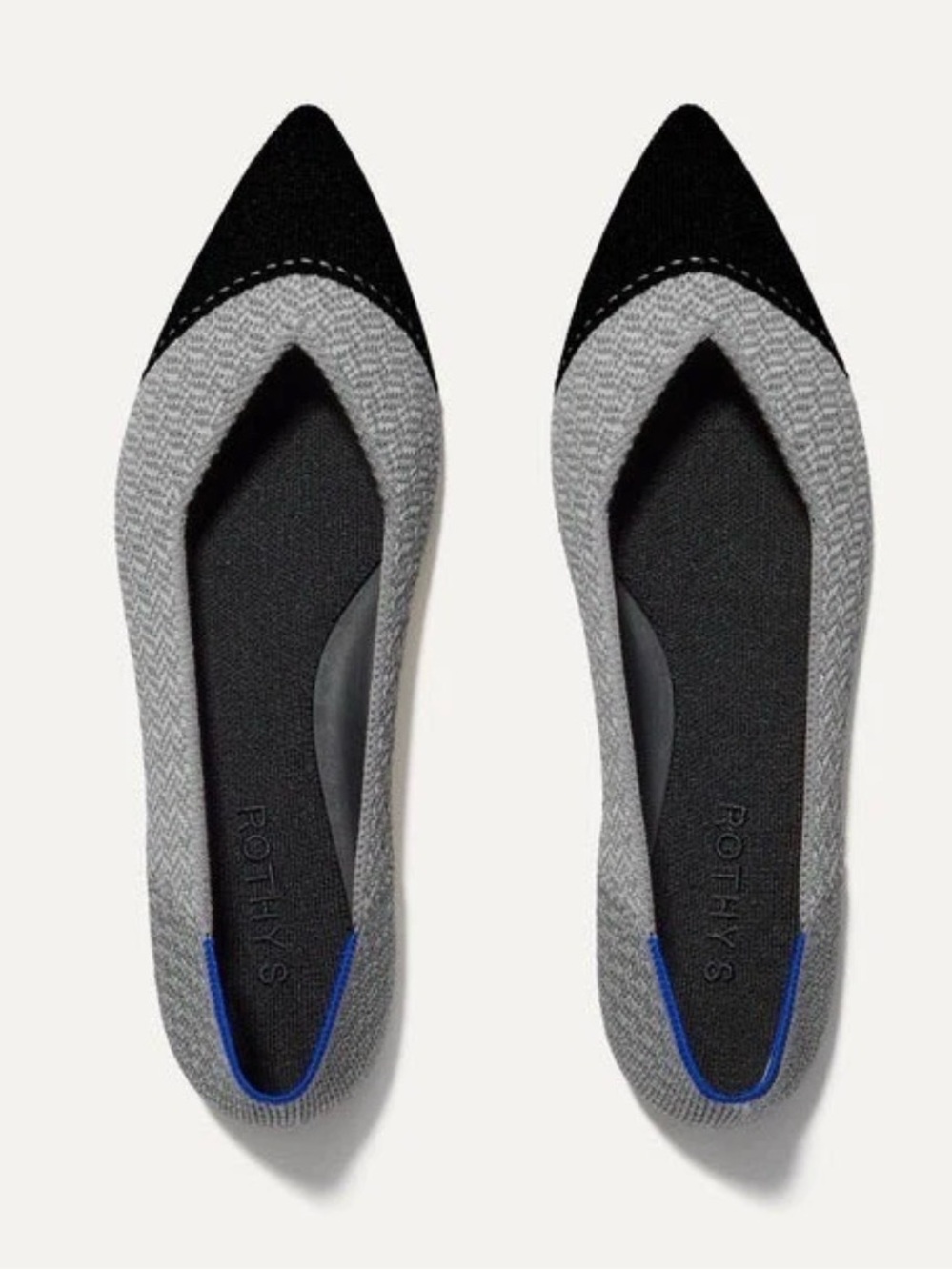 Rothy’s Women’s The Point Grey Mist Knit Ballet Flats Women’s Size 10.5 US